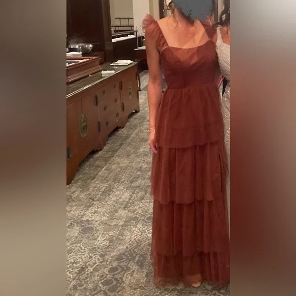 Revelry Tulle Poppy, Size 2, Cinnamon Rose - Picture 3 of 4